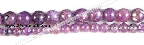 CKU15 15 inches 4mm & 6mm round purple kunzite beads wholesale