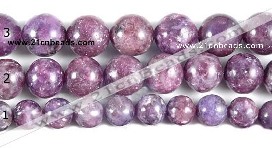 CKU16 15 inches 8mm,10mm & 12mm round purple kunzite beads