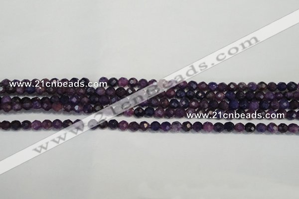 CKU20 15.5 inches 4mm faceted round purple kunzite beads wholesale