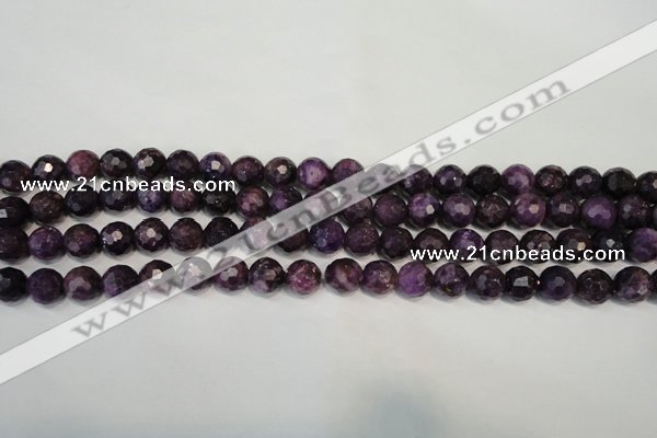 CKU22 15.5 inches 8mm faceted round purple kunzite beads wholesale