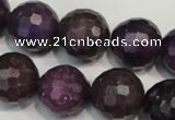 CKU26 15.5 inches 16mm faceted round purple kunzite beads wholesale