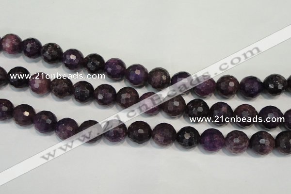 CKU26 15.5 inches 16mm faceted round purple kunzite beads wholesale