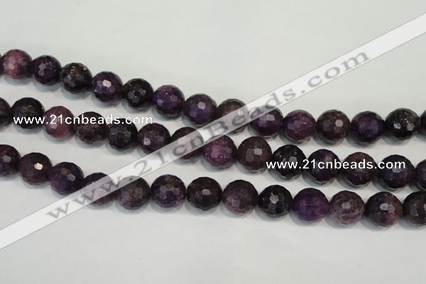 CKU27 15.5 inches 18mm faceted round purple kunzite beads wholesale