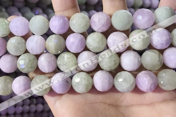 CKU327 15.5 inches 12mm - 12.5mm faceted round natural kunzite beads