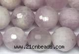 CKU347 15 inches 8mm faceted round kunzite beads