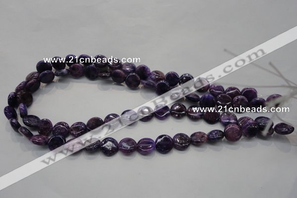 CKU36 15.5 inches 12mm flat round purple kunzite beads wholesale