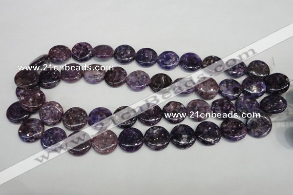 CKU37 15.5 inches 18mm flat round purple kunzite beads wholesale