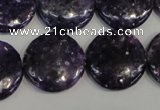 CKU38 15.5 inches 20mm flat round purple kunzite beads wholesale