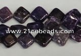 CKU48 15.5 inches 10*10mm diamond purple kunzite beads wholesale