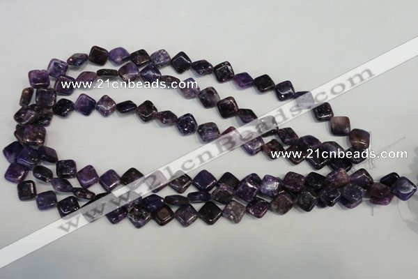 CKU48 15.5 inches 10*10mm diamond purple kunzite beads wholesale