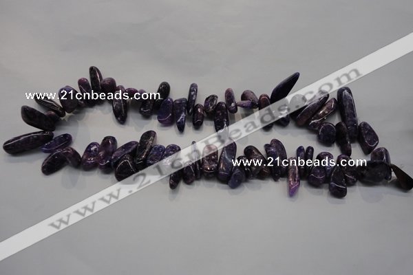 CKU52 15.5 inches 6*12mm - 9*27mm purple kunzite chips beads