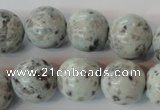 CKW05 15.5 inches 14mm round kiwi jasper gemstone beads