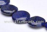 CLA19 18mm coin deep blue dyed lapis lazuli gemstone beads