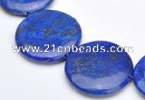 CLA21 coin deep blue dyed lapis lazuli 25mm gemstone beads