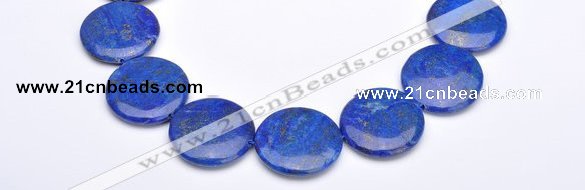 CLA21 coin deep blue dyed lapis lazuli 25mm gemstone beads