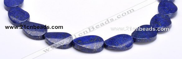 CLA31 19*25mm twisted oval deep blue dyed lapis lazuli beads