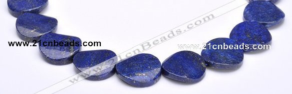 CLA32 26*26mm twisted coin deep blue dyed lapis lazuli beads