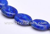 CLA33 12*15mm flat oval deep blue dyed lapis lazuli beads