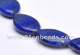 CLA34 13*20mm flat oval deep blue dyed lapis lazuli beads