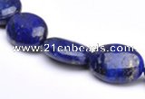 CLA35 flat oval 13*18mm deep blue dyed lapis lazuli beads