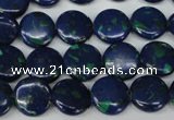 CLA411 15.5 inches 12mm flat round synthetic lapis lazuli beads