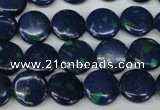 CLA411 15.5 inches 12mm flat round synthetic lapis lazuli beads