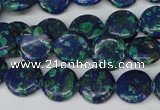 CLA412 15.5 inches 14mm flat round synthetic lapis lazuli beads