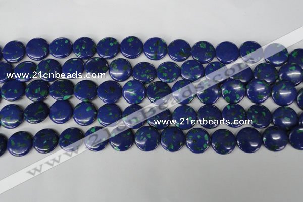 CLA415 15.5 inches 20mm flat round synthetic lapis lazuli beads