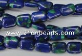 CLA425 15.5 inches 6*8mm rectangle synthetic lapis lazuli beads