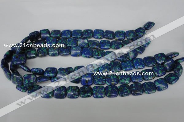 CLA435 15.5 inches 14*14mm square synthetic lapis lazuli beads