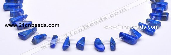 CLA44 Freeform pyramid deep blue dyed lapis lazuli stone beads