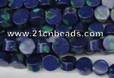 CLA441 15.5 inches 6mm coin synthetic lapis lazuli beads