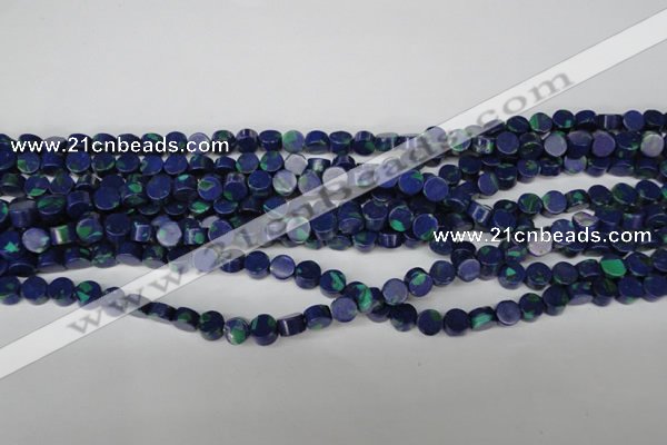 CLA441 15.5 inches 6mm coin synthetic lapis lazuli beads