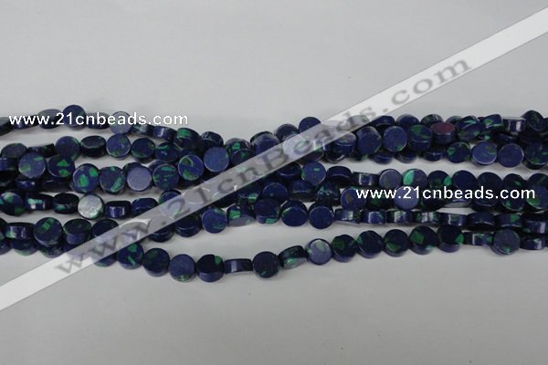 CLA442 15.5 inches 8mm coin synthetic lapis lazuli beads