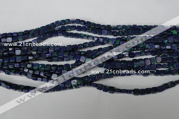 CLA445 15.5 inches 6*6mm square synthetic lapis lazuli beads