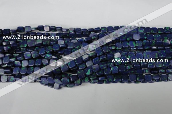 CLA447 15.5 inches 8*8mm square synthetic lapis lazuli beads