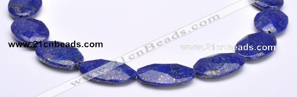 CLA46 20*30mm faceted oval deep blue dyed lapis lazuli beads