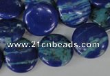 CLA460 15.5 inches 18mm flat round synthetic lapis lazuli beads