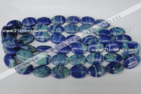 CLA465 15.5 inches 18*25mm oval synthetic lapis lazuli beads