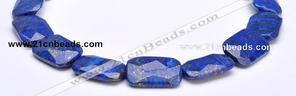 CLA47 Faceted rectangle 20*30mm deep blue dyed lapis lazuli bead