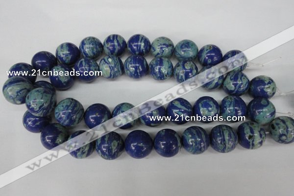 CLA475 15.5 inches 20mm round synthetic lapis lazuli beads