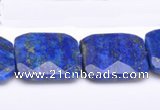 CLA49 Faceted square 25*25mm deep blue dyed lapis lazuli beads