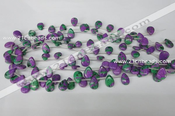 CLA535 Top-drilled 10*14mm flat teardrop synthetic lapis lazuli beads