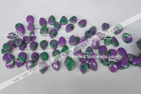 CLA537 Top-drilled 13*18mm flat teardrop synthetic lapis lazuli beads