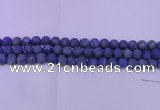 CLA61 15.5 inches 6mm round matte lapis lazuli beads