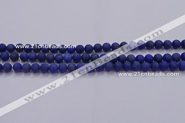 CLA70 15.5 inches 4mm round matte lapis lazuli beads wholesale