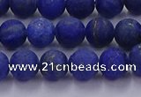 CLA71 15.5 inches 6mm round matte lapis lazuli beads wholesale