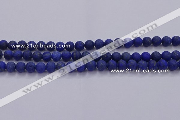 CLA71 15.5 inches 6mm round matte lapis lazuli beads wholesale