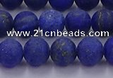 CLA72 15.5 inches 8mm round matte lapis lazuli beads wholesale