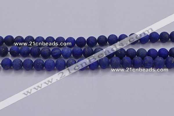 CLA72 15.5 inches 8mm round matte lapis lazuli beads wholesale